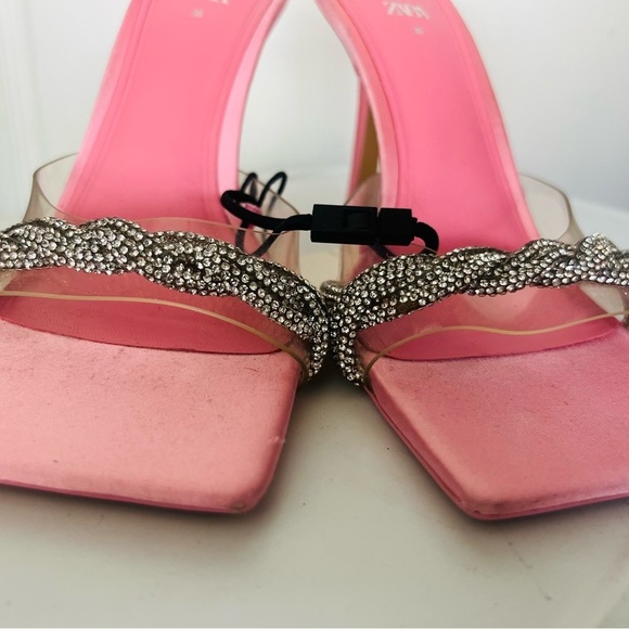 Zara rhinestone Vinyl high heel sandals 1324/010 size 36 - Picture 11 of 15